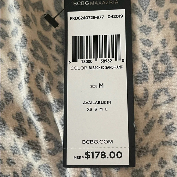 BCBGMaxAzria Leopard Print Faux Wrap Dress Size Medium - Picture 6 of 8